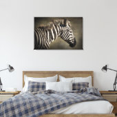 Zebra-Wildlife-Fotokunst Leinwanddruck (Insitu (Schlafzimmer))