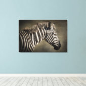 Zebra-Wildlife-Fotokunst Leinwanddruck (Insitu (Holzboden))