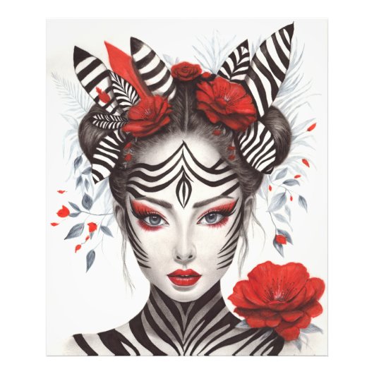 Zebra Woman - preisgekrönter Pop Art Fotodruck (Vorne)
