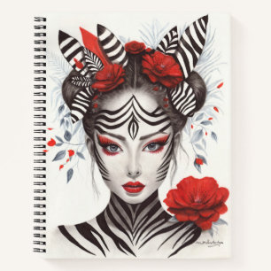 Zebra Woman - preisgekrönter Pop Art Notizblock