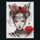 Zebra Woman - preisgekrönter Pop Art Poster<br><div class="desc">"Zebra Woman" ist ein preisgekröntes Kunstwerk des international anerkannten Künstlers Danguole Serstinskaja. Dieses kühne Schwarz-Weiß-Portrait, das bei den Art Collectors Choice Awards 2025 mit dem 5. Platz in der Pop Art Kategorie ausgezeichnet wurde, verbindet surreale Eleganz mit symbolischer Stärke. Die Verschmelzung von Weiblichkeit, Kontrast und Abstraktion macht es zu einer...</div>