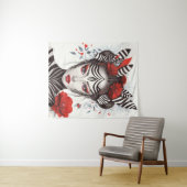 Zebra Woman - preisgekrönter Pop Art Wandteppich (Beispiel (Horizontal))