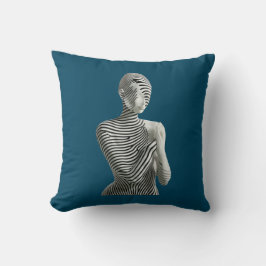 Zebra Woman Throw Pillow Kissen