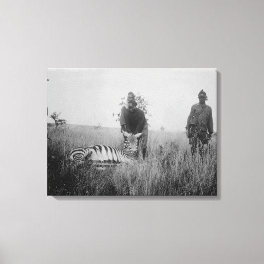 Zebra wurde von Einheimischen in Afrika getötet Fo Leinwanddruck (Vorderseite)