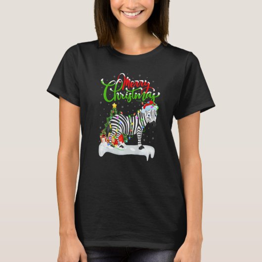 Zebra  Xmas Decorations Santa Zebra Christmas T-Shirt (Vorderseite)