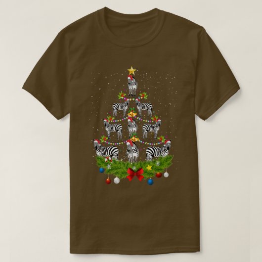 Zebra Xmas Tree Gift Weihnachtsmannmütze Zebra Wei T-Shirt (Design vorne)