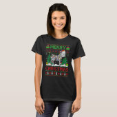 Zebra Xmas Tree Lights Ugly Santa Zebra Christma T-Shirt (Vorne ganz)