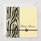 Zebra Yellow Baby Dusche Boy Einladung (Vorderseite)