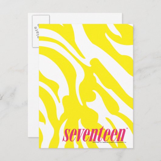 Zebra Yellow Postkarte (Vorne/Hinten)