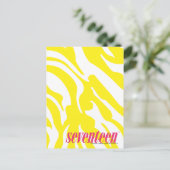 Zebra Yellow Postkarte (Stehend Vorderseite)
