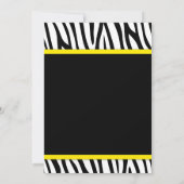 Zebra Yellow Printed Bow Baby Shower Einladungen (Rückseite)