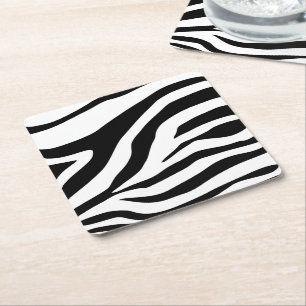 Zebra, Zebra-Druck, Zebra-Muster, Safari, Afrika, Rechteckiger Pappuntersetzer