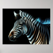 Zebra Zeichnend harte Pastelle Poster (Vorne)