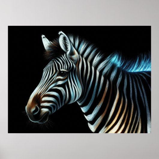 Zebra Zeichnend harte Pastelle Poster (Vorne)