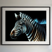 Zebra Zeichnend harte Pastelle Poster