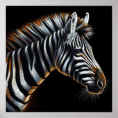 Zebra Zeichnend harte Pastelle Poster (Vorne)