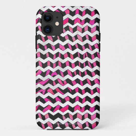 Zebra Zickzack Black and Hot Pink Case-Mate iPhone Hülle (Rückseite)