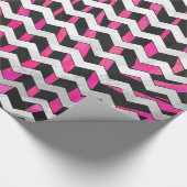 Zebra Zickzack Black and Hot Pink Geschenkpapier (Ecke)