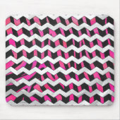 Zebra Zickzack Black and Hot Pink Mousepad (Vorne)