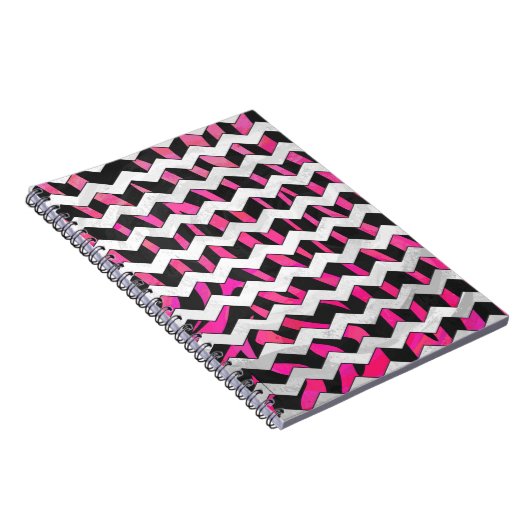 Zebra Zickzack Black and Hot Pink Notizblock (Rechte Seite)