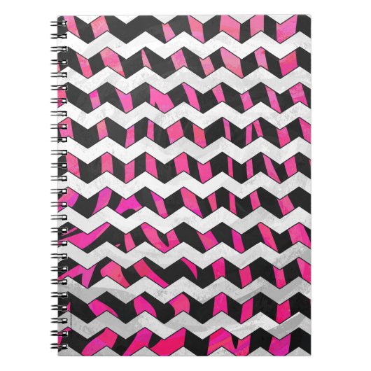 Zebra Zickzack Black and Hot Pink Notizblock (Vorderseite)