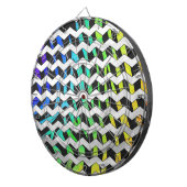 Zebra Zickzack Black and Rainbow Print Dartscheibe (Vorderseite rechts)
