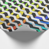 Zebra Zickzack Black and Rainbow Print Geschenkpapier (Ecke)