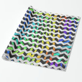 Zebra Zickzack Black and Rainbow Print Geschenkpapier (Ungerollt)