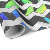 Zebra Zickzack Black and Rainbow Print Geschenkpapier (Rolleneckpunkt)