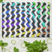 Zebra Zickzack Black and Rainbow Print Geschirrtuch (Gefaltet)