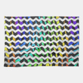 Zebra Zickzack Black and Rainbow Print Geschirrtuch (Horizontal)