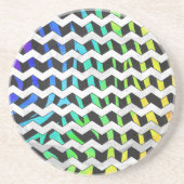 Zebra Zickzack Black and Rainbow Print Getränkeuntersetzer (Vorne)