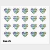 Zebra Zickzack Black and Rainbow Print Herz-Aufkleber (Blatt)