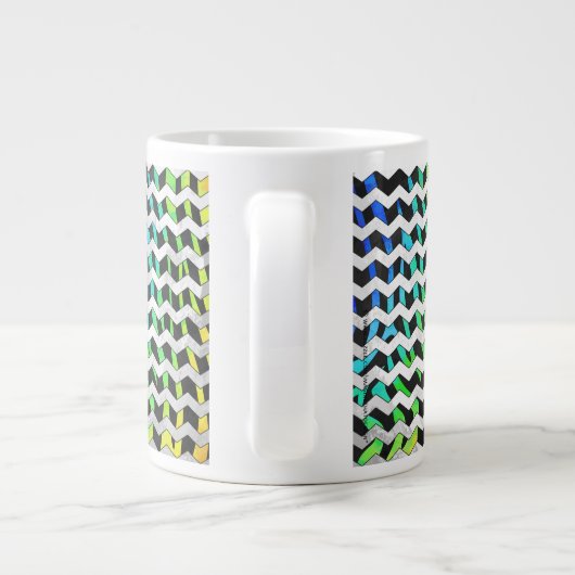 Zebra Zickzack Black and Rainbow Print Jumbo-Tasse (Rückseite)