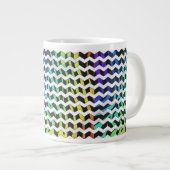 Zebra Zickzack Black and Rainbow Print Jumbo-Tasse (Vorderseite Rechts)