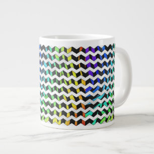 Zebra Zickzack Black and Rainbow Print Jumbo-Tasse