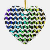Zebra Zickzack Black and Rainbow Print Keramik Ornament (Vorne)