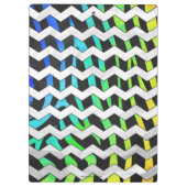 Zebra Zickzack Black and Rainbow Print Klemmbrett (Rückseite)