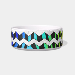 Zebra Zickzack Black and Rainbow Print Napf
