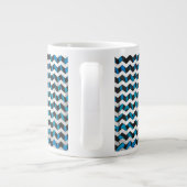 Zebra Zickzack Black und Blue Jumbo-Tasse (Rückseite)