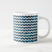 Zebra Zickzack Black und Blue Jumbo-Tasse (Rechts)