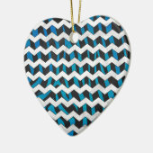 Zebra Zickzack Black und Blue Keramikornament (Links)
