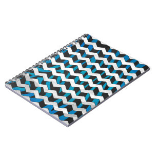 Zebra Zickzack Black und Blue Notizblock