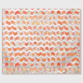 Zebra Zickzack Orange und Weiß Geschenkpapier (Flach)