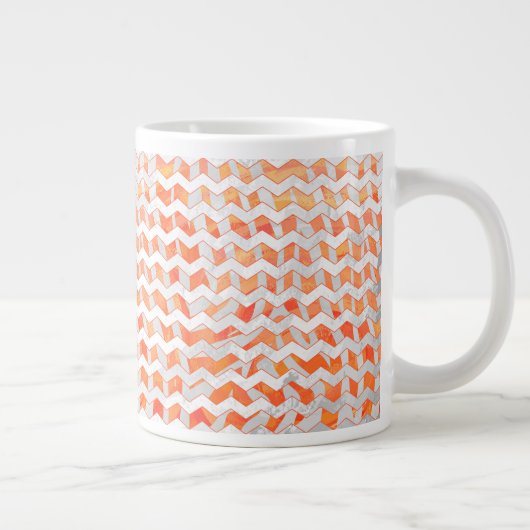 Zebra Zickzack Orange und Weiß Jumbo-Tasse (Rechts)