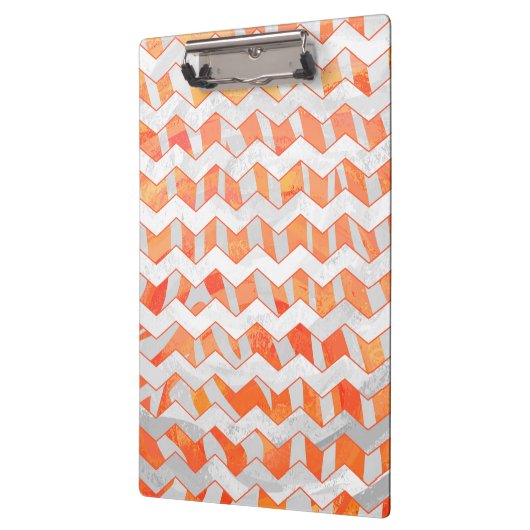 Zebra Zickzack Orange und Weiß Klemmbrett (Links)