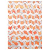 Zebra Zickzack Orange und Weiß Klemmbrett (Rückseite)
