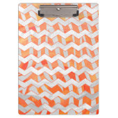 Zebra Zickzack Orange und Weiß Klemmbrett (Vorderseite)