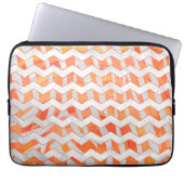 Zebra Zickzack Orange und Weiß Laptopschutzhülle (Vorderseite)