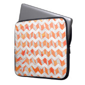 Zebra Zickzack Orange und Weiß Laptopschutzhülle (Vorderseite Links)